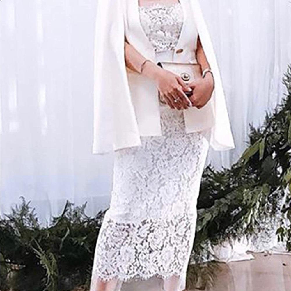 Midi Wedding Party Bodycon Slim Casual Night Out Dress lace midi size Small